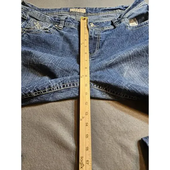 HIPSTAR Jeans Women's 36x31 Blue Medium Wash Boot Cut Flare Denim Jeans - Picture 8 of 15